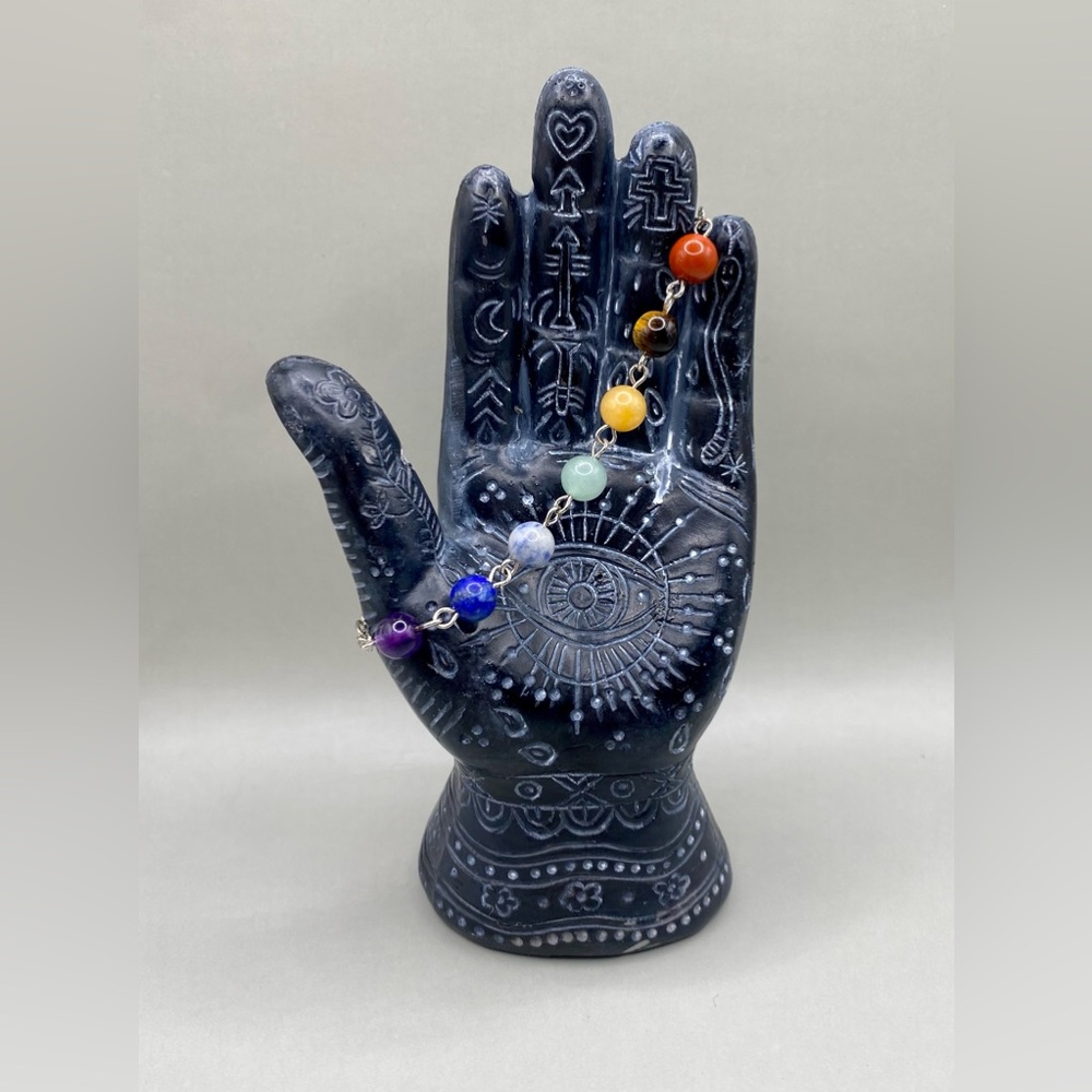 🕉🌈Gemstone Chakra Bead Ahimsa Bracelet